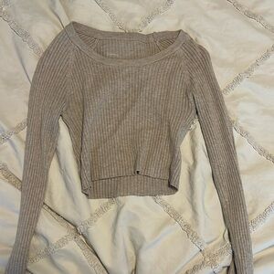 Beige long sleeve top